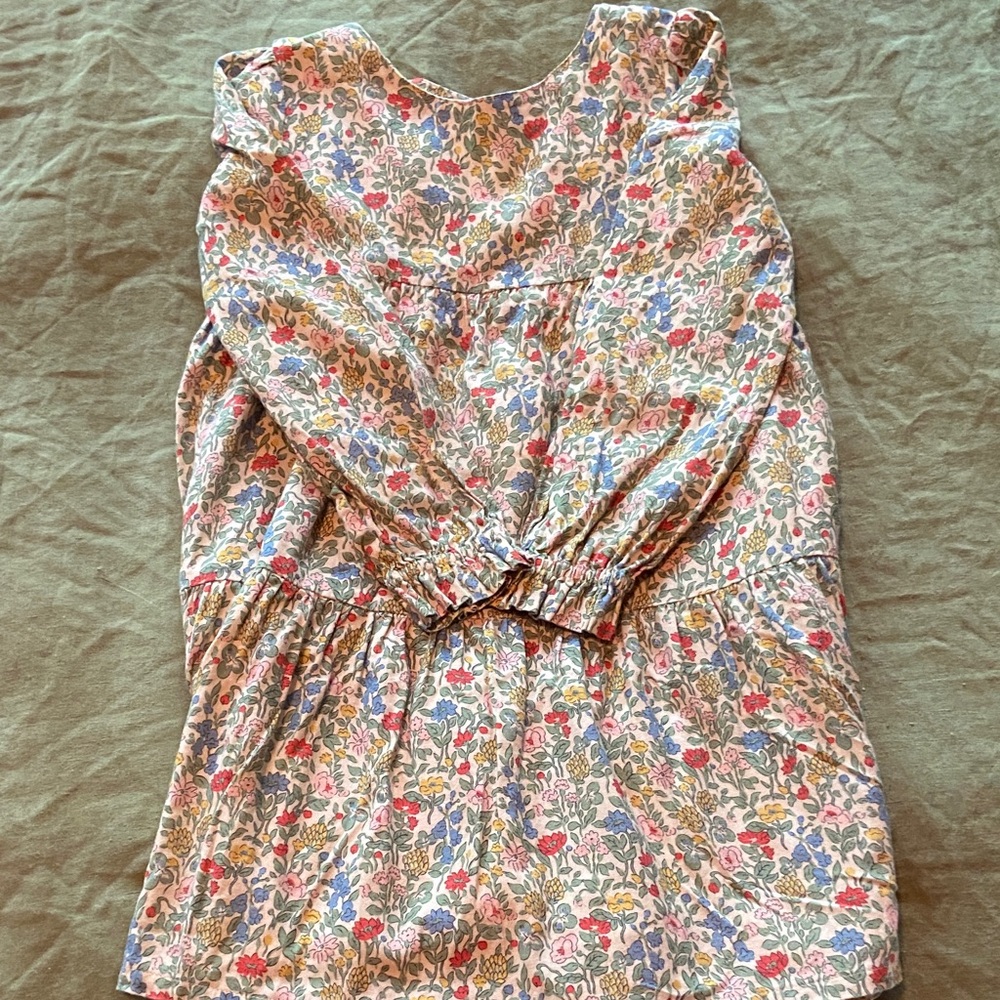 GIRLS MINI BODEN Floral Long-Sleeve Dress